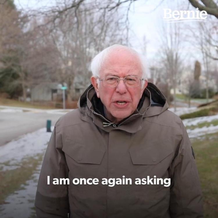 Turn Bernie Sanders Asking into a fresh social meme รูปอ้างอิง 1