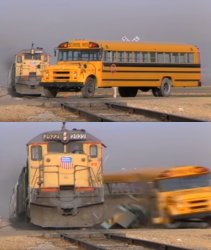 0116 / A train hitting a school bus 第 1 张参考图