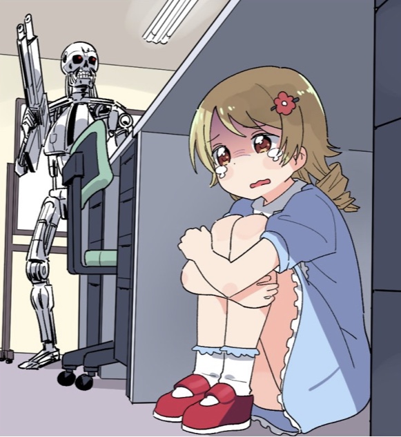 0241 / Anime Girl Hiding from Terminator 第 1 张参考图