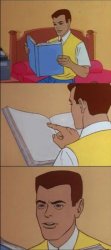 0695 / Peter parker reading a book 第 1 张参考图