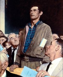 0740 / man taking a stand in a town hall meeting 第 1 张参考图