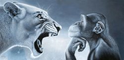 0761 / tiger yell at pondering monkey 第 1 张参考图