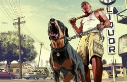 0885 / GTA 5 Franklin and his dog Chop 第 1 张参考图